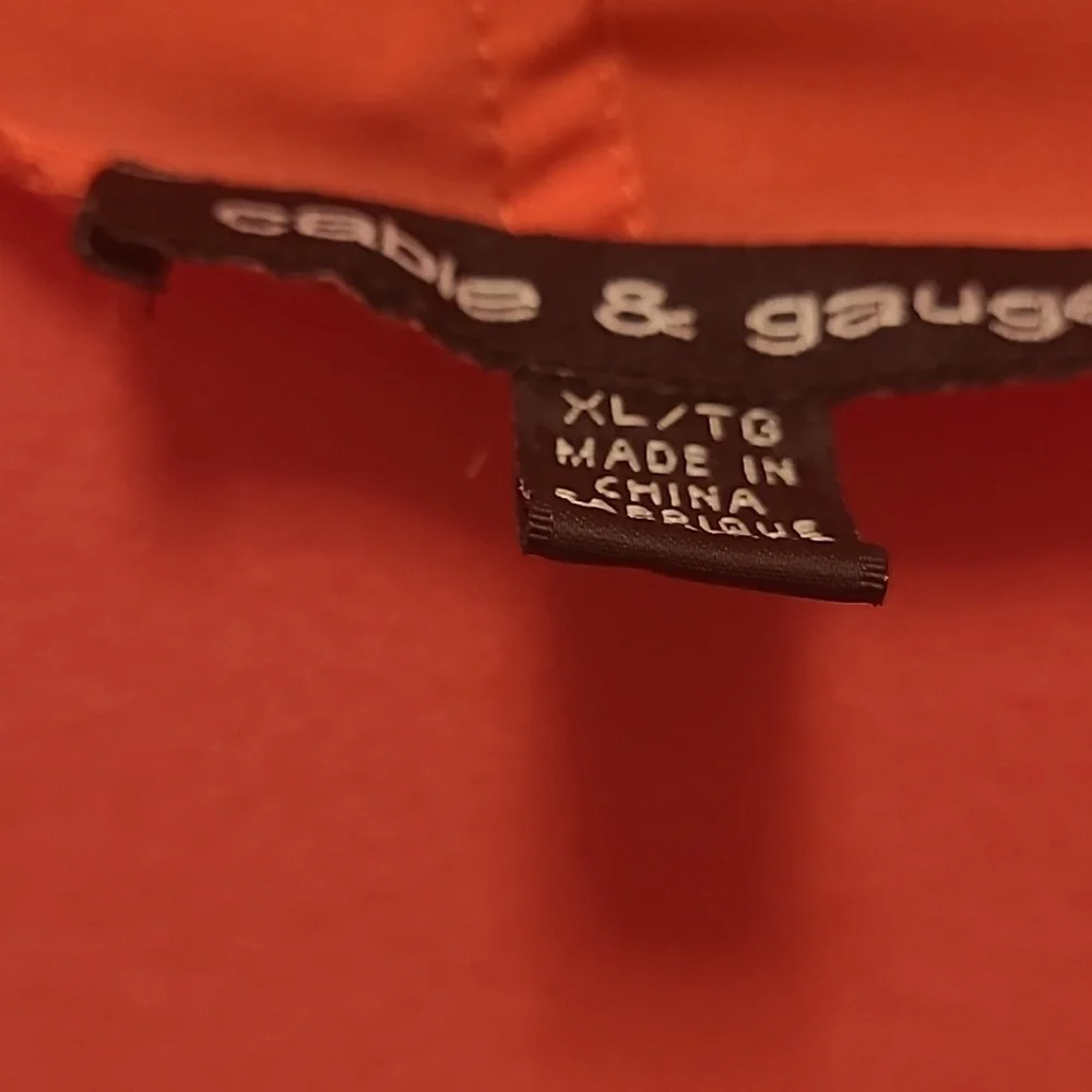 Cable & Gauge Vibrant Orange/Coral Tie-Front Blouse - Picture 2 of 2